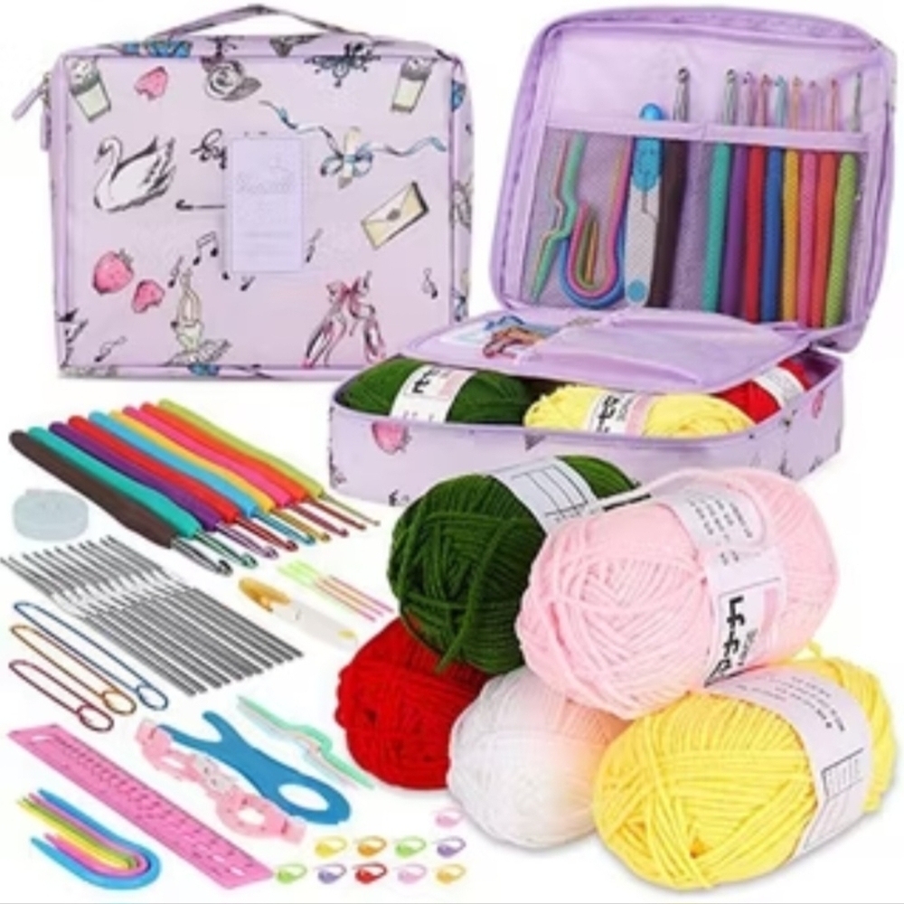 Knitting & Crochet Kit with Carry Case
